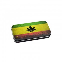 syndicase astuccio in metallo - rasta leaf