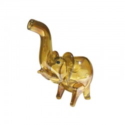 PIPA VETRO ELEFANTE COLORE ORO 10CM