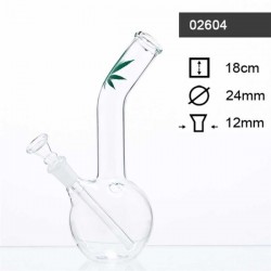 Bong Vetro Leaf Collo Curvo - 19 cm