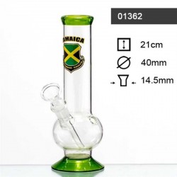 Bong Vetro Jamaican Flag Verde - 21 cm