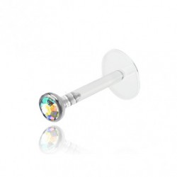 labret flessibile in acrilico pietra cristallo dm 1.2 mm lunghezza 8mm