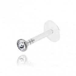 labret flessibile in acrilico pietra cristallo bianco dm 1.2 mm lunghezza 8mm