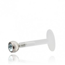 labret flessibile in acrilico pietra acqua marina dm 1.2 mm lunghezza 8mm