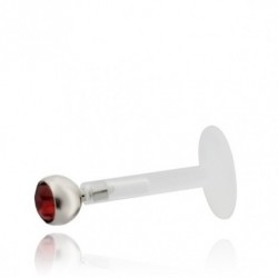 labret flessibile in acrilico pietra rossa dm 1.2 mm lunghezza 8mm