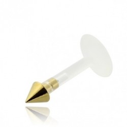 labret spike flessibile in acrilico oro dm 1.2 mm lunghezza 8mm