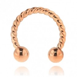 staffa circolare in acciaio chirurgico colore oro rosa dm 1,2