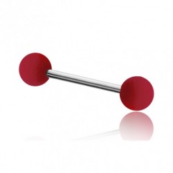barretta in acciaio chirurgico palline in acrilico colore rosso dm1,6 mm