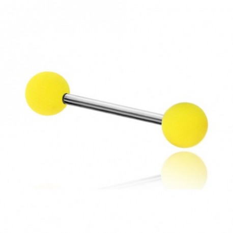 barretta in acciaio chirurgico palline in acrilico colore giallo dm1,6 mm