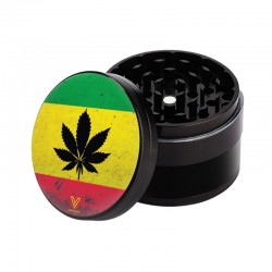 Syndicate Grinder Antiaderente 50mm 4 parti Rasta con Foglia verde