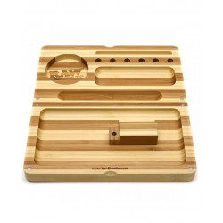 raw bamboo tray flip plain