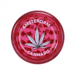 GRINDER PLASTICA TRASPARENTE ROSSO - FOGLIA