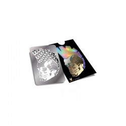 grinder card mohawk skull - trita tabacco in metallo formato tessera